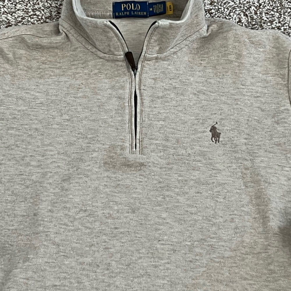 Polo Ralph Lauren 1/4 Zip Mock Neck Double Knit Pullover Sweater - Picture 3 of 11